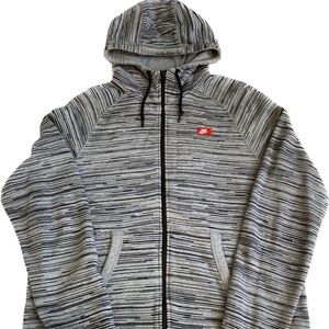 Nike Gray/Black Digital Striped Full Zip Hoodie